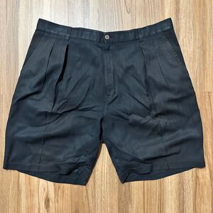 Tommy Bahama Relax Men's Black Chino 100% Silk Pleated Shorts Vacation Resort 38